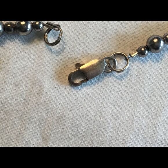 16” Peach Cat’s Eye Necklace w/Strlg Clasp - Picture 5 of 8